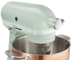 Mixer planetar KitchenAid Artisan Blossom Exclusive Design 5KSM180LEELB, 300W, 4.7L, Actionare directa, 10 viteze, Cap inclinat, Bol din cupru forjat, Verde deschis