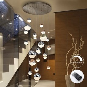 Lustra LED dimabila casa scarii XXL cu telecomanda Sphere 27L SV-793960D