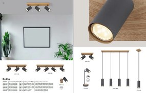 Plafoniera cu 3 spoturi directionabile design modern ROBBY gri grafit