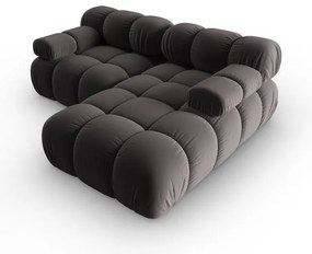 Colțar gri închis cu tapițerie din catifea (colț dreapta) Bellis – Micadoni Home