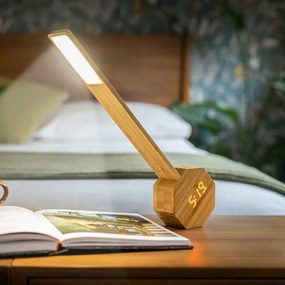 Veioză în culoare naturală LED din bambus (înălțime 39,5 cm) Octagon One – Gingko