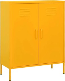 vidaXL Dulap de depozitare, galben muștar, 80x35x101,5 cm, oțel