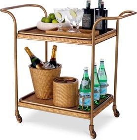 Gheridon, Masuta cu roti din ratan design LUX Pescara