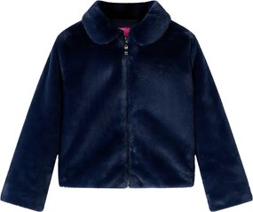 vidaXL Palton pentru copii din blană artificială, bleumarin, 92