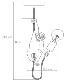 Lustră pe cablu EXTRAVAGANZA CHIMP 1xE27/60W/230V Lucide 10402/01/30