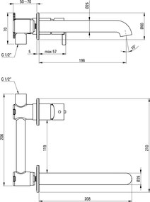 Silia Baterie pentru chiuvetă, îngropat Finisaj: Alb BQS_A54L