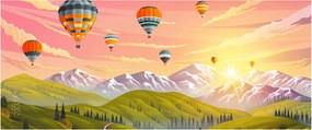 Tablou - Baloane deasupra unui peisaj (120x50 cm)