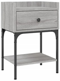 vidaXL Noptieră, gri sonoma, 40,5x31x60 cm, lemn compozit