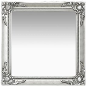 vidaXL Oglindă de perete in stil baroc, argintiu, 60 x 60 cm