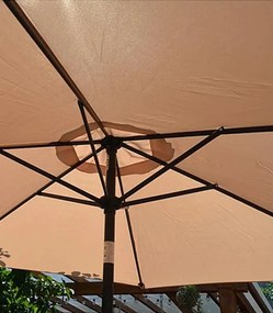 Umbrela de gradina cu manivela si inclinare stalp aluminiu 270 cm Taupe