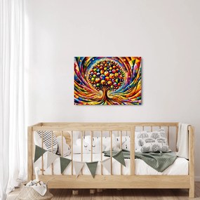 Tablou – Arbore colorat cu mere (70x50 cm)