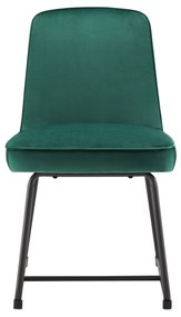 Set de 2 scaune de sufragerie din catifea, scaun tapițat cu spătar pentru sufragerie/living, 46x45x81,5 cm, Verde