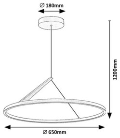Rabalux 72352 - Lustră LED pe cablu RENARA LED/40W/230V 3000K