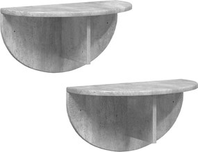 vidaXL Raft de perete Pe perete 2 pcs Gri din beton 48 x 24 x 24 cm