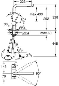 GROHE 31558GN0 - Baterie pentru chiuvetă model A, finisaj auriu