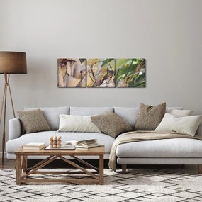 Tablou cu veverița în copaci (cu ceas) (90x30 cm)