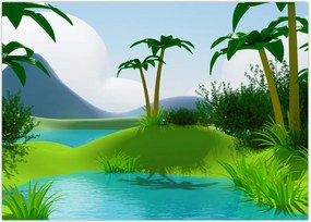 Tablou - Lac în junglă (70x50 cm)