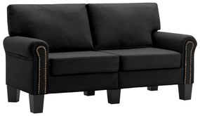 287156 vidaXL Canapea cu 2 locuri, negru, material textil