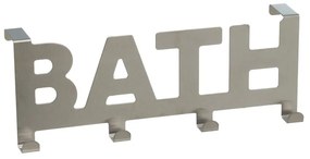 Cuier de ușă argintiu mat din metal 32 cm Bath – Casa Selección