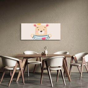 Tablou - Teddy ursuleț cu coroană (120x50 cm)