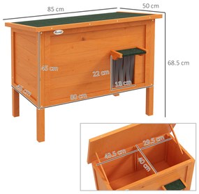 PawHut Casa pentru pisici de exterior Casa pentru pisici, rezistentă la intemperii, 1 fereastră, 1 intrare, 85 x 50 x 68,5 cm, Portocaliu+Verde | Aosom Romania