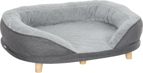 PawHut Canapea pentru Câini cu Pernă, Hușă Detașabilă, Bază Înălțată și Picioare Antiderapante, 90x78x25 cm, Gri | Aosom Romania