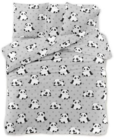 Lenjerie de pat din microfibra PANDA gri Dimensiune lenjerie de pat: 70 x 90 cm | 140 x 200 cm