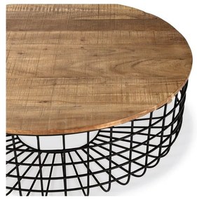 Măsuță de cafea în culoare naturală rotundă cu blat din lemn de acacia ø 102 cm Suvan – MOME