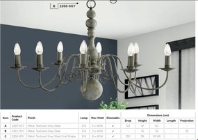 Lustra stil rustic Greythorne 5L 2265-5GY SRT