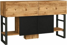 Comoda ML25 - A, pin atlantic/negru, PAL melaminat/metal, 139x43x84 cm