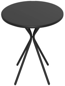 Outsunny Masa de grădină rotundă Ø 60 cm, masă de terasă cu cadru din oțel, capacitate de 50 kg, pentru interior și exterior, negru | Aosom Romania