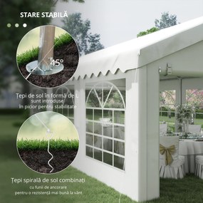 Outsunny Foisor de gradina si Exterior Marchiza pentru Petreceri Nunta si Cadru din Otel 6 x 4 m | Aosom Romania