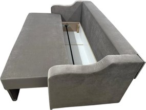 Canapea GIULIA extensibila, 3 locuri, cu lada de depozitare, catifea maro cappuccino , 220x100x80 Maro Cappuccino