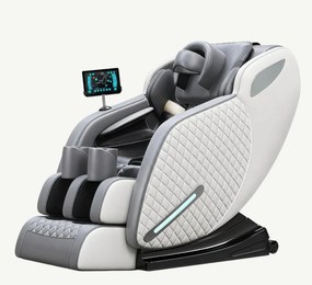 Fotoliu de masaj full body cu AI Voice, sina SL-Track si airbag 360, Gri