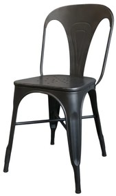 Scaun de dining din metal, gri antichizat, Factory