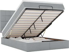 vidaXL Cadru pat otoman cu saltea țesătură gri deschis 140x200cm
