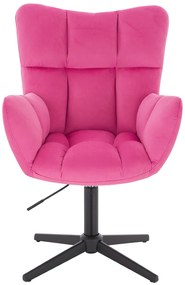 HR650CROSS Roz Catifea Scaun cu Bază Neagră