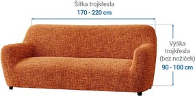 Gaico Huse cu două elastice GRAFITI NOU cărămizie fotoliu triplu (l. 170 - 220 cm)