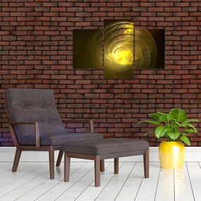 Tabloul cu spirala abstractă în galben (90x60 cm)