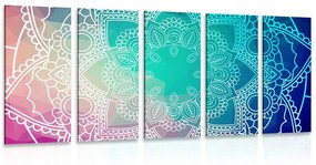 Tablou 5-piese Mandala pastelată