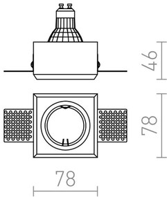 Plafonieră încastrată QUO 1xGU10/35W/230V RED-Design Rendl-R12361