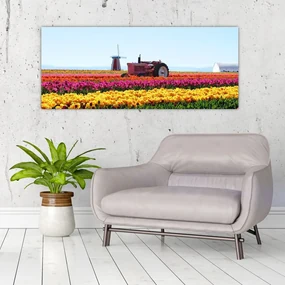 Tablou cu farma de lalele (120x50 cm), în 40 de alte dimensiuni noi