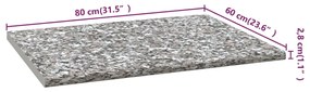 Blat de bucatarie, gri cu textura granit, 80x60x2,8 cm, PAL gri granit, 80 x 60 x 2.8 cm, 1