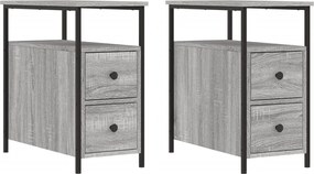 vidaXL Noptiere, 2 buc., gri sonoma, 30x60x60 cm, lemn compozit