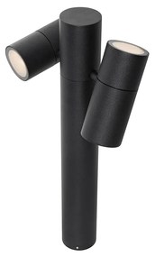 Lampă de exterior pe stativ neagră 50 cm 2 lumini reglabile - Duo