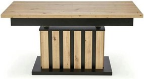 Masa extensibila BARETTI, stejar artisan/negru, PAL furniruit, 130/170