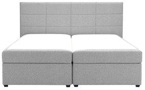 Pat matrimonial Boxspring 180 cm Revenant (gri deschis) (cu somieră și saltea) (cu sp. depozitare). 1098563
