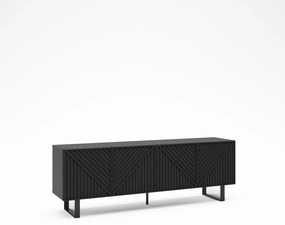 Comodă TV neagră 161x55x35 cm Peta – Marckeric