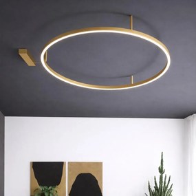 Ideal Lux - Plafonieră LED ORACLE SLIM, 81 W/230 V, Ø 150 cm, culoare: auriu