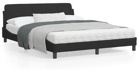 373214 vidaXL Cadru de pat cu tăblie, negru, 160x200 cm, catifea